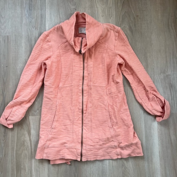 ANTHROPOLOGIE “Saturday Sunday” Coral Pink Jacket with tied back. Size S - Picture 3 of 12